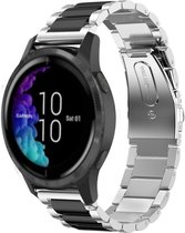 Stalen Smartwatch bandje - Geschikt voor  Garmin Venu stalen band - zilver/zwart - Horlogeband / Polsband / Armband