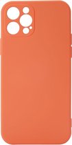 Shop4 - Geschikt voor iPhone 12 Pro Max Hoesje - Back Case Mat Oranje
