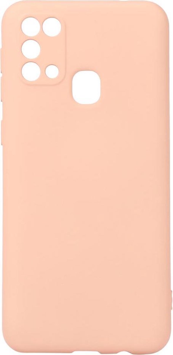 Shop4 - Samsung Galaxy M31s Hoesje - Zachte Back Case Mat Licht Roze