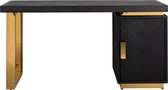 Bureautafel 1-deur goud/zwart metaal hout (r-000SP37066)