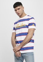 Starter Heren Tshirt -L- Starter Script Stripe Wit/Blauw