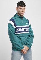 Starter Pullover Jas -2XL- Starter Half Zip Retro Groen/Blauw