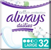 Always Dailies Inlegkruisjes Cotton Protection Large 32 stuks
