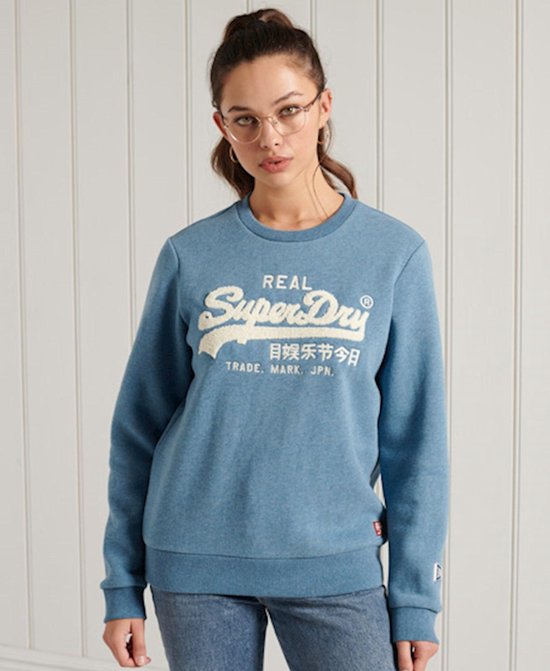 Sinewi Politiek grote Oceaan Superdry Dames Trui Vintage Logo sweatshirt met chenille en ronde hals |  bol.com