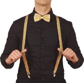 Boland party Carnaval verkleed bretels - pailletten goud - heren/dames - verkleedkleding accessoires