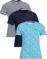 WE Fashion Meisjes T-shirt met ribstructuur, 3-pack