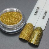 Nailart Sugar - Nagel glitter - Korneliya Nailart Decor Zand 163 Holografic Prosecco Goud