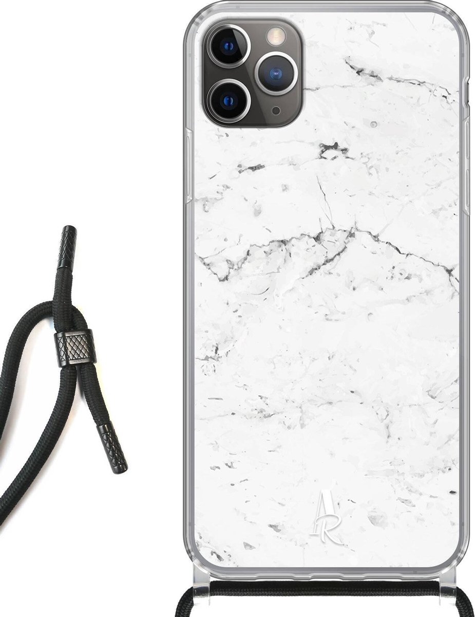 iPhone 11 Pro Max hoesje met koord - Pearly Marble