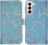 iMoshion Design Softcase Book Case Samsung Galaxy S21 hoesje - Blue Graphic