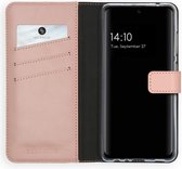 Selencia Hoesje Geschikt voor Samsung Galaxy A52 (4G) / A52s / A52 (5G) Hoesje Met Pasjeshouder - Selencia Echt Lederen Bookcase - Roze