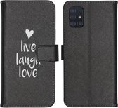 iMoshion Design Softcase Book Case Samsung Galaxy A51 hoesje - Live Laugh Love