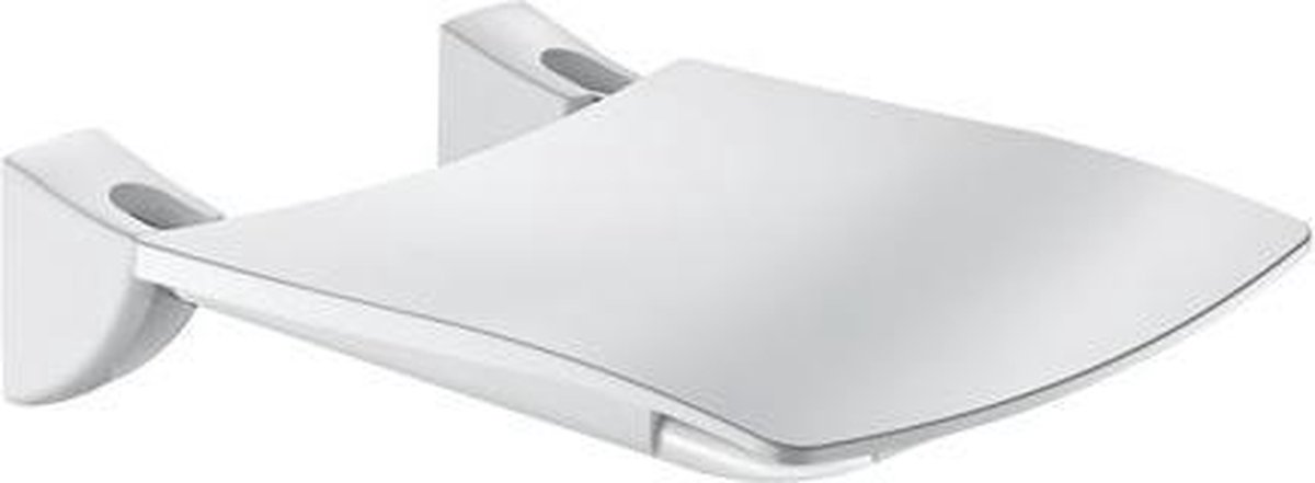 Opklapbaar douchezitje extra comfort RVS wit epoxy