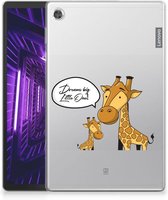 Tablet Hoes Lenovo Tab M10 Plus Back Cover Giraffe met transparant zijkanten