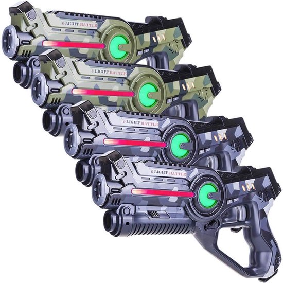 Foto: Light battle active camo laser game set groen grijs 4 laserguns