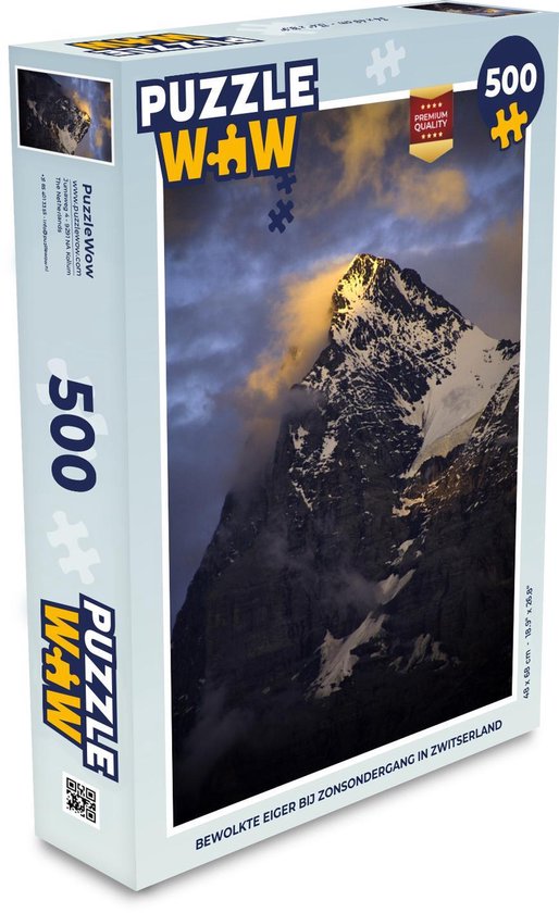 Puzzel Bewolkte Eiger bij zonsondergang in Zwitserland - Legpuzzel - Puzzel  500 stukjes | bol.com