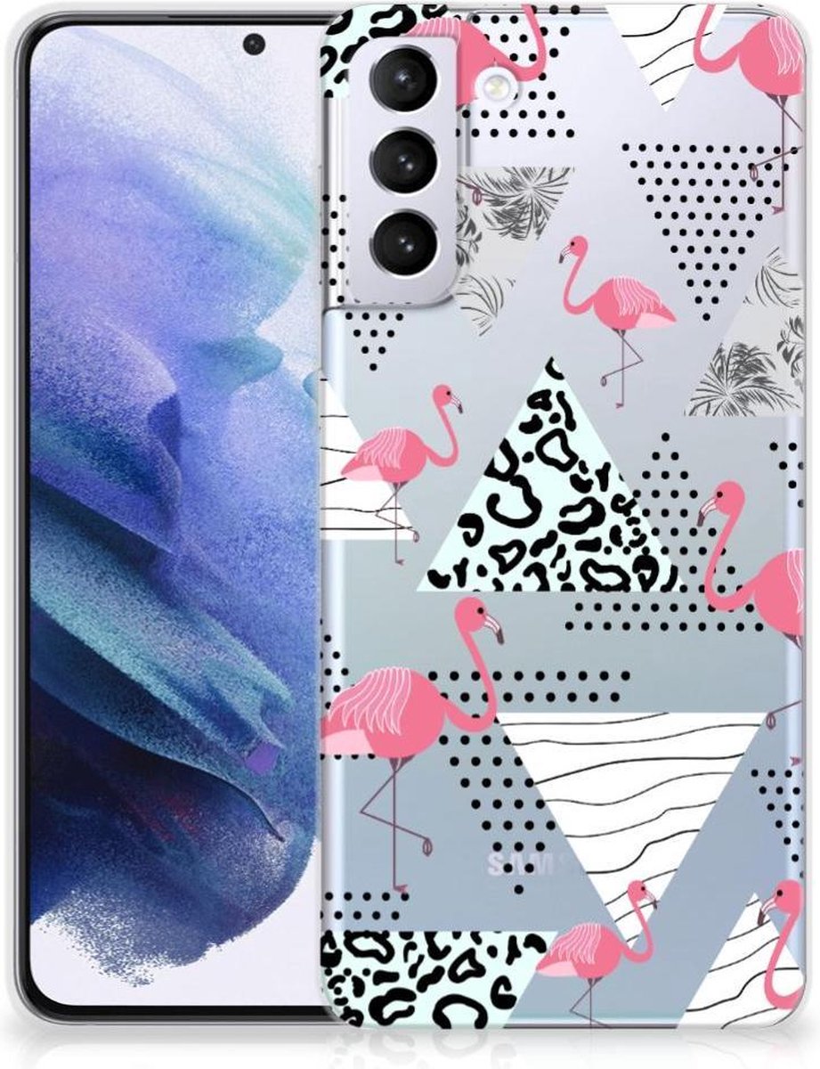 Samsung Galaxy S21 Plus TPU Hoesje Flamingo Triangle