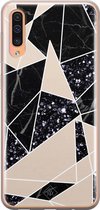 Samsung A50/A30s hoesje siliconen - Abstract painted | Samsung Galaxy A50/A30s case | zwart | TPU backcover transparant