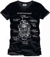Star Wars - R2D2 Instructions Men T-Shirt - Black - S