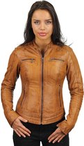 Versano Mesa Leren Dames Bikerjack Dames Jas L - Cognac