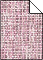 Proefstaal ESTAhome behangpapier geweven linnenstructuur bordeaux rood - 148663 - 26,5 x 21 cm