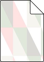 Proefstaal ESTAhome behangpapier grafische driehoeken licht roze en mintgroen - 138919 - 26,5 x 21 cm