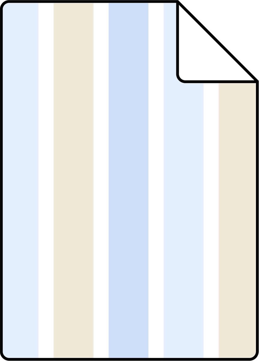 ESTAhome A4 proefstaal van behang verticale strepen lichtblauw, beige en wit - 138702 - 21 x 26 cm