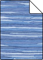 Proefstaal ESTAhome behang geweven motief blauw - 148622 - 26,5 x 21 cm