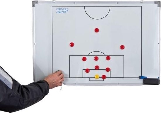 Foto: Precision coachbord voetbal 60 x 90 cm magnetisch wit 33 delig