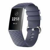 Siliconen Smartwatch bandje - Geschikt voor  Fitbit Charge 4 silicone band - grijsblauw - Maat: L - Horlogeband / Polsband / Armband