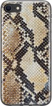 iPhone SE 2020 hoesje siliconen - Snake / Slangenprint bruin | Apple iPhone SE (2020) case | TPU backcover transparant
