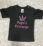 Baby shirt PAPA'S PRINSESJE © MAAT 68 ZWART