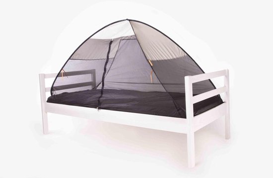 Deryan Bedtent Pop Up klamboe - 200x90cm - Hoogste kwaliteit Muggennet Muskietennet 1mm gaas - Cream
