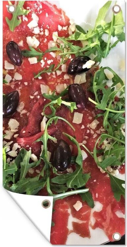 Carpaccio tranché finement au parmesan et roquette affiche de jardin 30x60 cm - petit - Toile de jardin / Toile d'extérieur / Peintures d'extérieur (décoration de jardin)