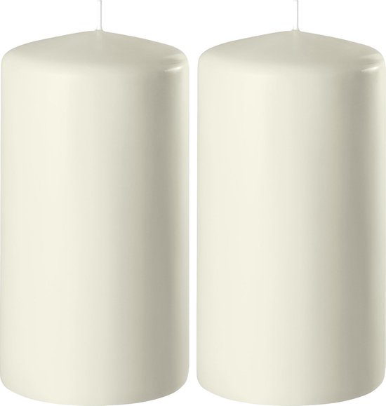 Bougies Longue Durée Bougies Piliers BOLSIUS Ivoire 20cm - Lot De 8, 120h Combustion Bougie Pilier