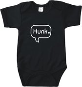 Rompertjes baby met tekst - Hunk - Romper zwart - Maat 50/56