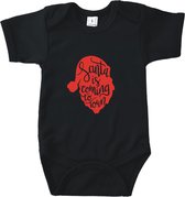 Rompertjes baby met tekst - Santa is coming to town - Romper zwart - Maat 74/80