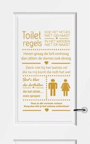 Muursticker Toiletregels - Goud - 80 x 133 cm - toilet overige stickers - toilet alle