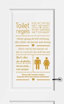 Muursticker Toiletregels -  Goud -  80 x 133 cm  -  nederlandse teksten  toilet raam en deurstickers - toilet  alle - Muursticker4Sale