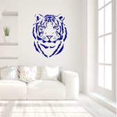 Muursticker Tijger -  Donkerblauw -  80 x 100 cm  -  slaapkamer  alle  woonkamer  dieren - Muursticker4Sale