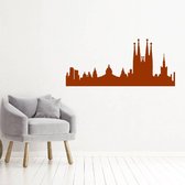 Muursticker Barcelona -  Bruin -  120 x 52 cm  -  woonkamer  steden  alle - Muursticker4Sale