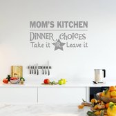 Muursticker Mom's Kitchen - Donkergrijs - 60 x 31 cm - keuken engelse teksten