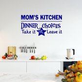 Muursticker Mom's Kitchen - Donkerblauw - 60 x 31 cm - keuken engelse teksten
