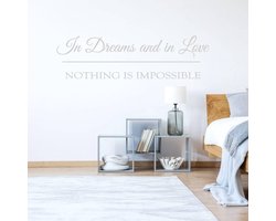 Sticker Muursticker Nothing Is Impossible - Gris clair - 120 x 34 cm - Muursticker4Sale