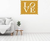 Muursticker Love -  Goud -  60 x 48 cm  -  woonkamer  engelse teksten  alle - Muursticker4Sale