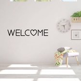 Muursticker Welcome - Zwart - 120 x 19 cm - woonkamer engelse teksten