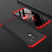 GKK Three Stage Splicing Full Coverage PC Case voor Xiaomi POCO F1 (zwart + rood)
