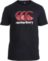 Canterbury Shirt Logo Heren Katoen Zwart/rood/wit Maat Xs
