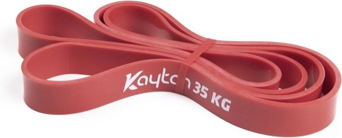Kaytan Sports - Resistance band 35 kg - Elastische weerstandsband - Fitness elastiek - Rood