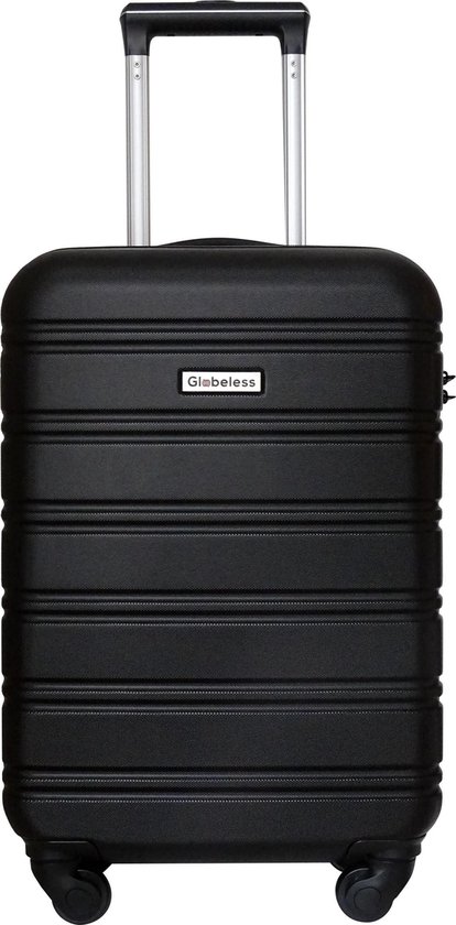 Globeless Handbagage Koffer Zwart - TSA slot - 55x35x20cm - cabin approved trolley