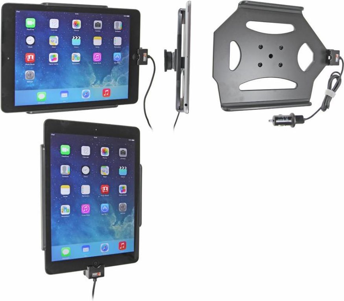 Brodit actieve houder met autolader voor Apple iPad Air